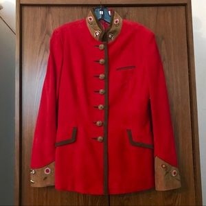 GORSUCH NWT RED SUEDE JACKET/CONTRAST TRIM SZ 8